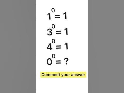 0 power 0=? - YouTube