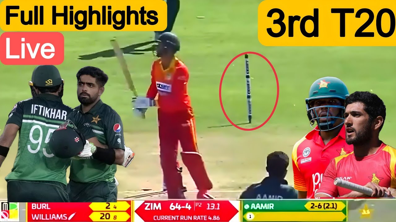 Pakistan Vs Zimbabwe 3rd T20 Match Full Highlights 2023 PAK vs Zim 3rd T20 Highlights Today