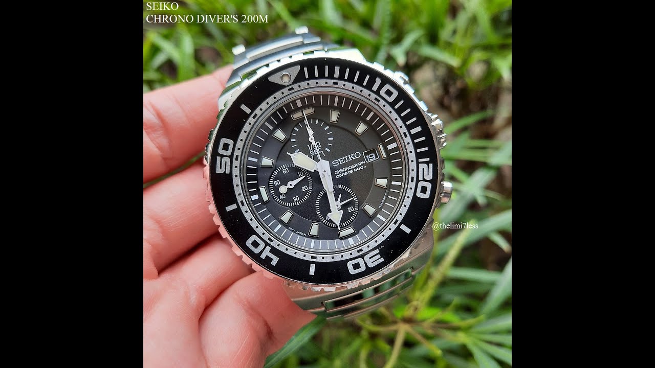 Jam tangan Seiko chronograph scuba diver's 200M 7T92-0JG0 - YouTube