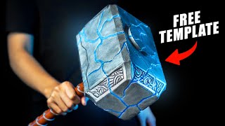 How To Make Mjolnir from THOR: Love and Thunder with Free Template