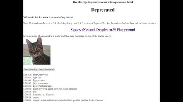 JJ06 SqueezNet Machine Learning Examples in JavaScript using Deeplearnjs