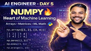 AI Engineer Roadmap Day 5 | NumPy Explained for Machine Learning 🔥 Python NumPy Tutorial