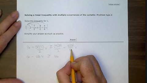 ALEKS Solving a linear inequality with multiple occurrences of the variable Problem type 3 (BR)