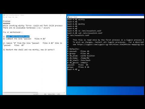 [SOLVED] : Error Could not fork child proces while invoking mintty