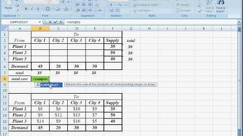 OR - MS Excel Solver _ Transportation Problem