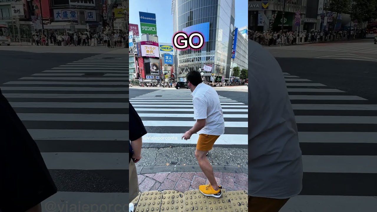 Quase fui atropelado no￼ cruzamento mais movimentado do mundo, o Shibuya Crossing no Japão 😳#Shorts
