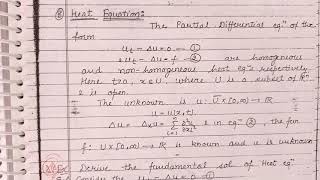 Heat equation and it's fundamental sol