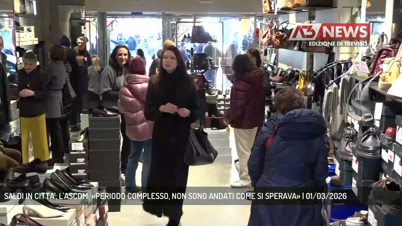 SALDI IN CITTA', L'ASCOM: «PERIODO COMPLESSO, NON SONO ANDATI COME SI SPERAVA» | 01/03/2026