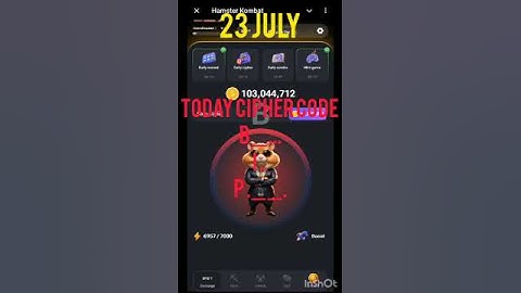 23 July Hamster Kombat Daily Cipher Code 1 Million Coins #youtubeshorts #hamsterkombat