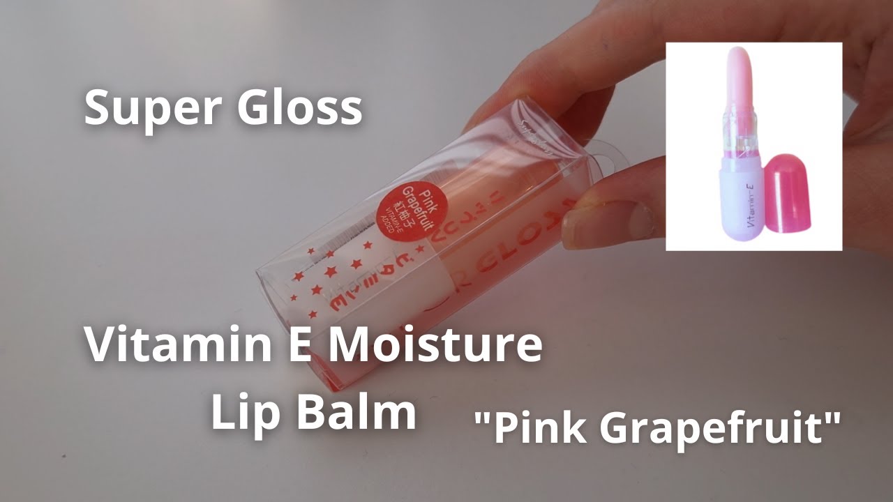 SUPER GLOSS VITAMIN E MOISTURE LIP BALM PINK GRAPEFRUIT/ Let's Swatch