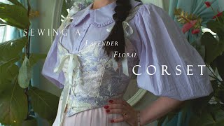 Sewing a lavender floral corset: Giving vintage fabric new life