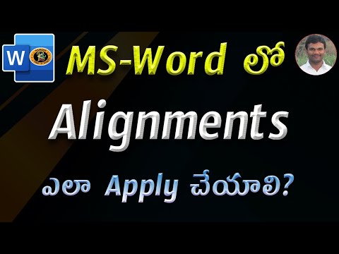 Alignment Options in MS Word || MS WORD || By K. Ramesh