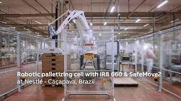 Robotic palletizing cell with IRB 660 and SafeMove2