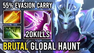 1V5 Late Game Global Haunt 55% Evasion Radiance + Butterfly Max Desolate Spectre Dota 2