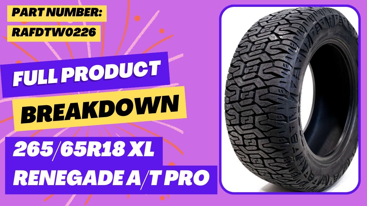 265/65r18 Radar AT Pro - Tire Info Part Number: RAFDTW0226 and the