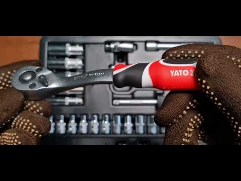 Набор инструментов YATO 1/4", 25 предметов, CrV, CrMo, 72T, AS-DRIVE, YT-14461 Отличный подарок