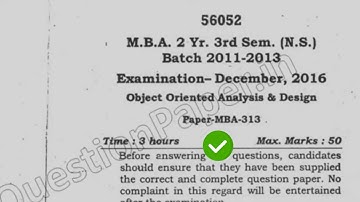 2016 Mdu MBA 3d Sem Object Oriented Analysis & Design Question Paper #MduQuestionPaper