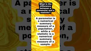 What is the difference between a parameter and a statistic? #shorts #math #statistics