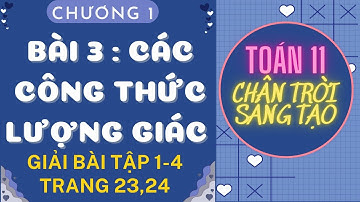 Giải toán lớp 11 - Chân trời sáng tạo - Bài 3: Các công thức lượng giác - Bài 1,2,3,4 trang 23, 24