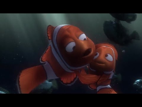 Dory reuniting Nemo with Marlin scene (Finding Nemo 2003)