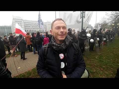 Kontrmanifestacja Obywatele RP na Marsz Niepodległości 2018 - Relacja Transmisja Komentator