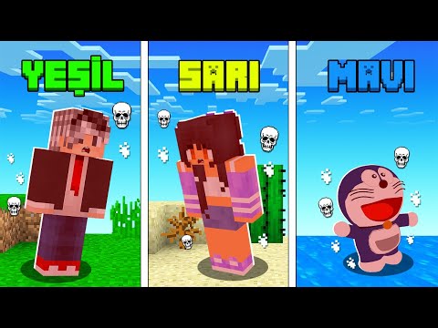 YANLIŞ RENGE DEĞMEK YASAK 🟥🟩😱 - Minecraft