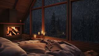 Cozy Bedroom Ambience for Relaxing - Heavy Rain and Thunder Sounds on Window at Night