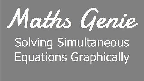 Solving Simultaneous Equations Graphically