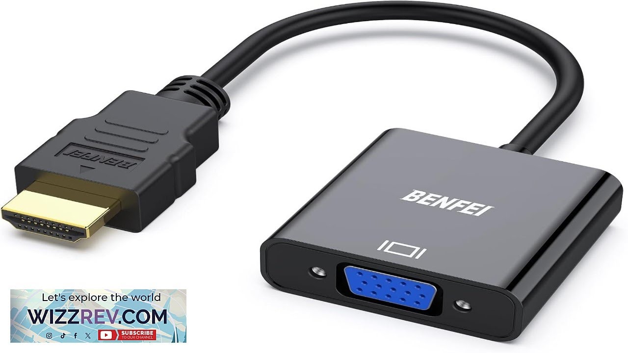 BENFEI HDMI to VGA Gold Plated Adapter (Male to Female) for Computer Desktop