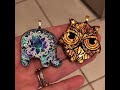 Polymer Clay Elephant and Owl Pendants