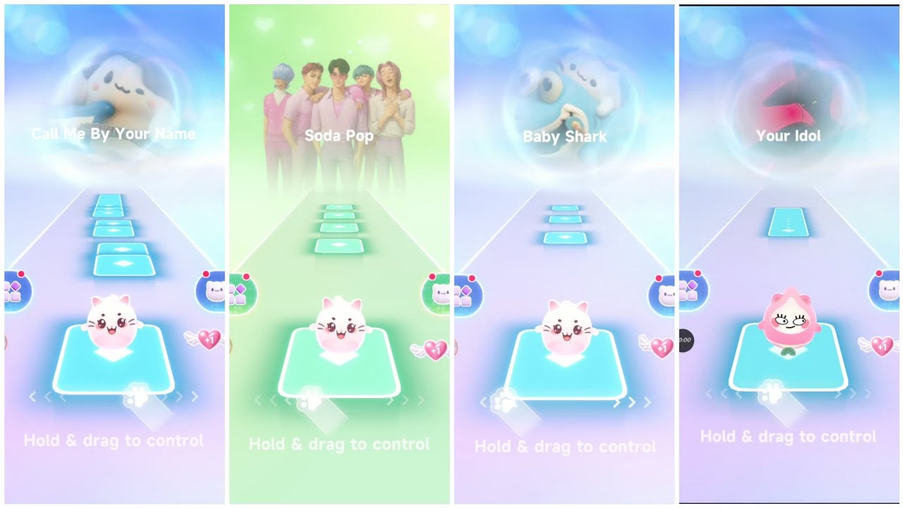 Bongo Cats (Call Me vs Soda Pop vs Baby Shark vs Your Idol) Tileshop EDM Rush ☺️👍