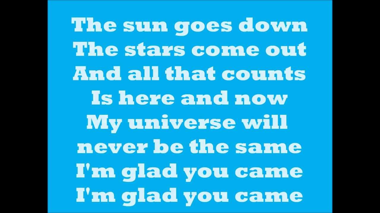 Glad You Came Lyrics Glad You Came - The Wanted Lyrics - YouTube