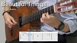 Beautiful Things by Benson Boone (EASY Guitar Tab)