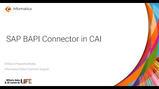 SAP BAPI Connector in CAI