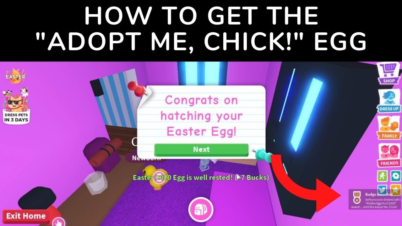 How To Get The Adopt Me Chick Roblox Egg Hunt 2020 Youtube - roblox adopt me easter egg hunt 2020