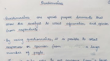Fact finding techniques in System Analysis and Design(Part 5): Questionnaires