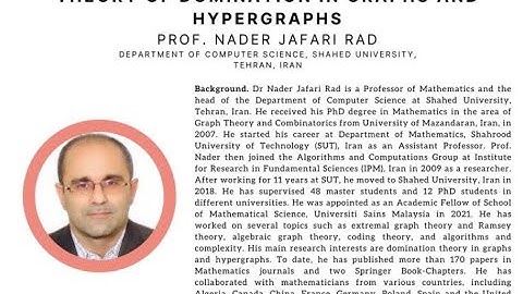 Math Colloquium Series: Theory of Domination in Graphs and Hypergraphs