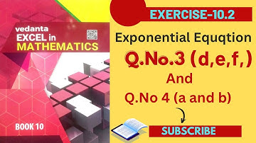 Vedanta excel in mathematics exercise-10.2,solution of Exponential equations