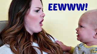 Baby Disgusted With Moms Hair