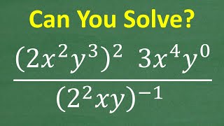 (2 x squared y cubed) squared times 3 x to the 4th y to the 0 all over (2 squared xy) –1 power =?