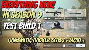Everything New! in SEASON 9 Test Server Build 1 - Gunsmith, Hacker Class  & Much more - COD Mobile