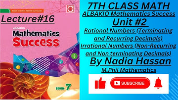 |Unit#2|Decimals|Rational and Irrational Number|Basic Definitions|ALBAKIO Mathematics Success Class7
