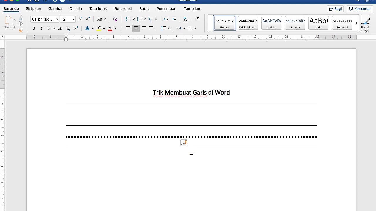 Garisan Panjang Di Ms Word Surat Rasmi