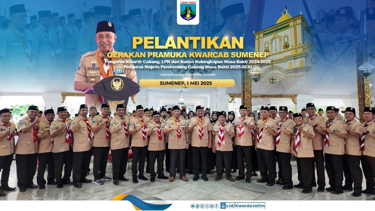 Ketua Kwarda Jatim Lantik Bupati Sumenep Sebagai Ketua Majelis Pembimbing Cabang Gerakan Pramuka