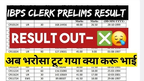 IBPS CLERK PRELIMS RESULT LATEST UPDATE 