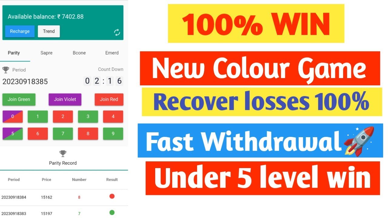 Garuda mall colour prediction game | Colour prediction game trick | Garuda mall game withdraw proof.