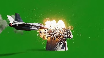Explosive Realistic Missile and Explosion Green Screen for Action VFX