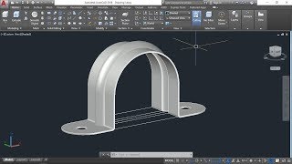 AutoCAD 3D, how to draw clamp, pcv clamp, autocad
