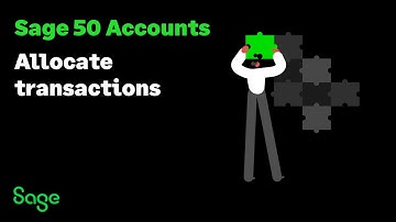 Sage 50 Accounts (UK) - Allocating transactions
