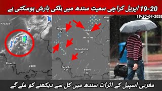 Sindh Light Rain Expected | Sindh Weather Update today | Karachi Weather Update today | 19-20 April 